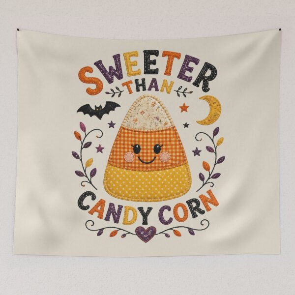 Item preview, Sweeter Than Candy Corn Patchwork Candy Corn Halloween Design designed and sold by Panom Suavichien.