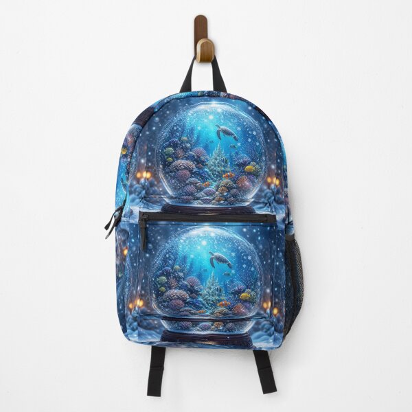 Item preview, Ocean Wonderland in a Snow Globe | Vibrant Coral Reef & Exotic Fish Art Print designed and sold by PawPrintedArt.