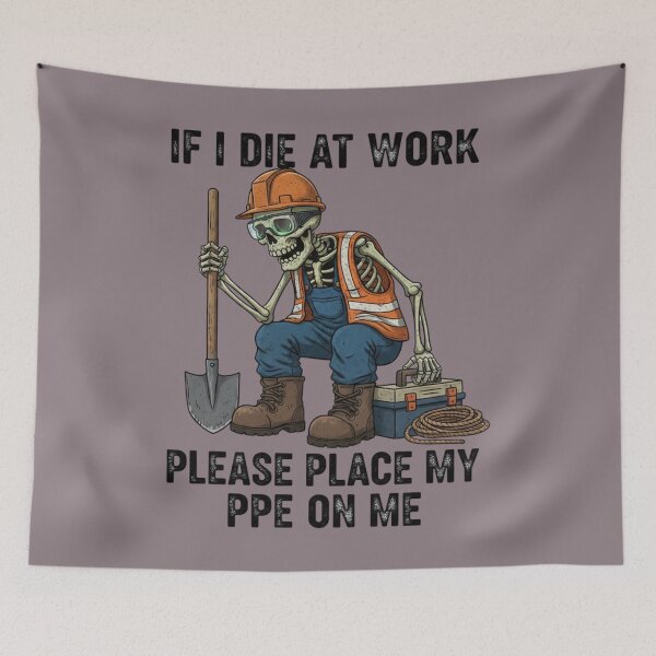 Item preview, Construction Skeleton PPE Work Humor Graphic designed and sold by Exquisite Design Studio „Paculówka”.