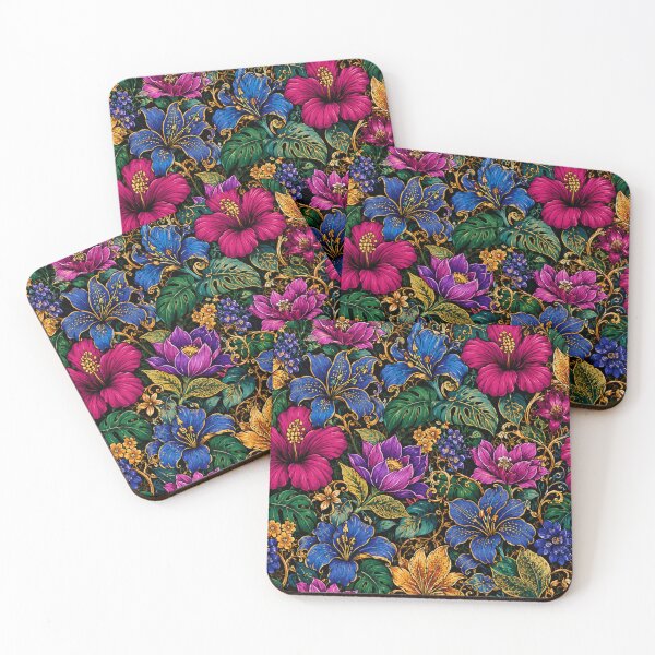 Item preview, Maximalist Tropical Floral Pattern designed and sold by Myra365Art.