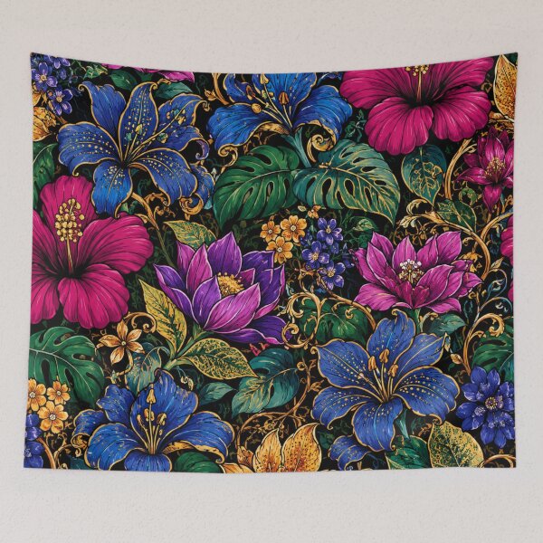 Item preview, Maximalist Tropical Floral Pattern designed and sold by Myra365Art.