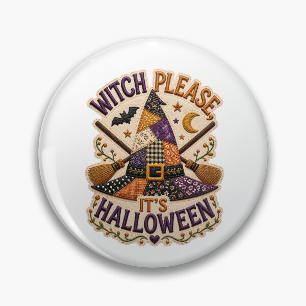 Item preview, Witch Please It's Halloween Patchwork Witch Hat Design designed and sold by Panom Suavichien.