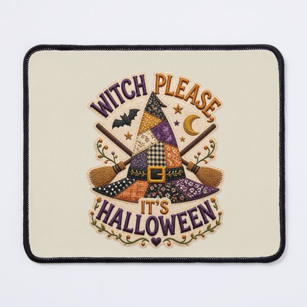 Item preview, Witch Please It's Halloween Patchwork Witch Hat Design designed and sold by Panom Suavichien.