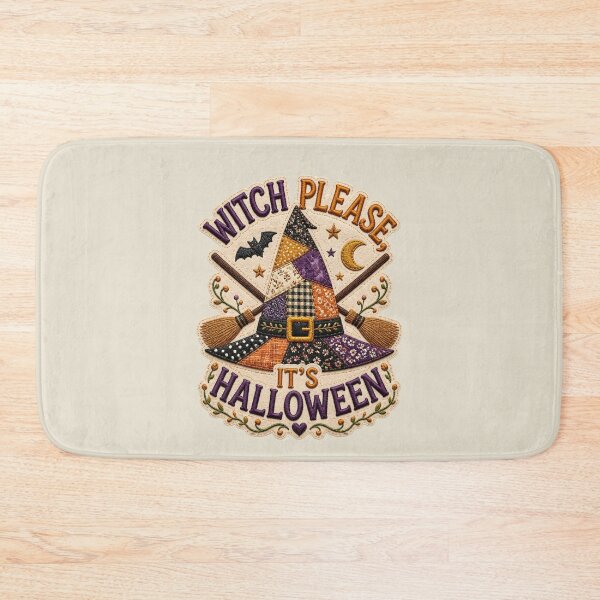 Item preview, Witch Please It's Halloween Patchwork Witch Hat Design designed and sold by Panom Suavichien.