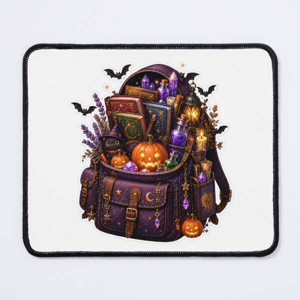 Item preview, Witch's Spellbook Satchel | Magical Halloween Bag | Witchcore Backpack | Spooky Books | Pumpkin Magic | Gothic Autumn | Cute Witch designed and sold by MrDev.