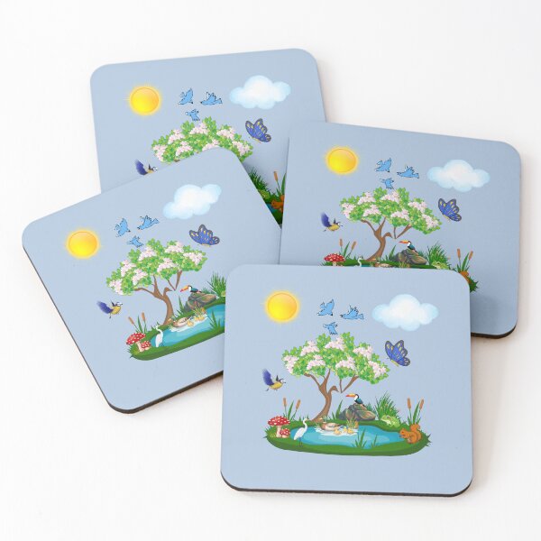 Item preview, Peaceful Nature Wildlife Landscape Illustration designed and sold by CREATIVE HIVE.