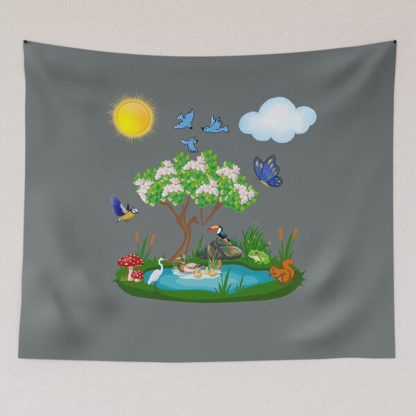 Item preview, Peaceful Nature Wildlife Landscape Illustration designed and sold by CREATIVE HIVE.
