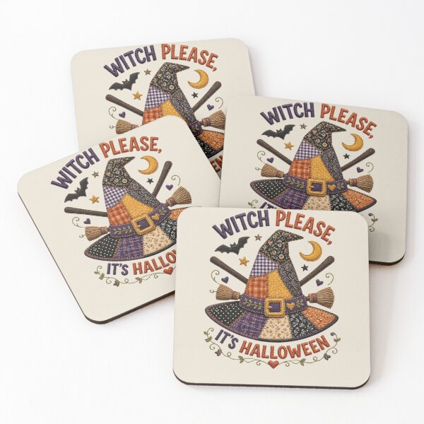 Item preview, Witch Please It's Halloween Patchwork Witch Hat Badge Patch designed and sold by Panom Suavichien.