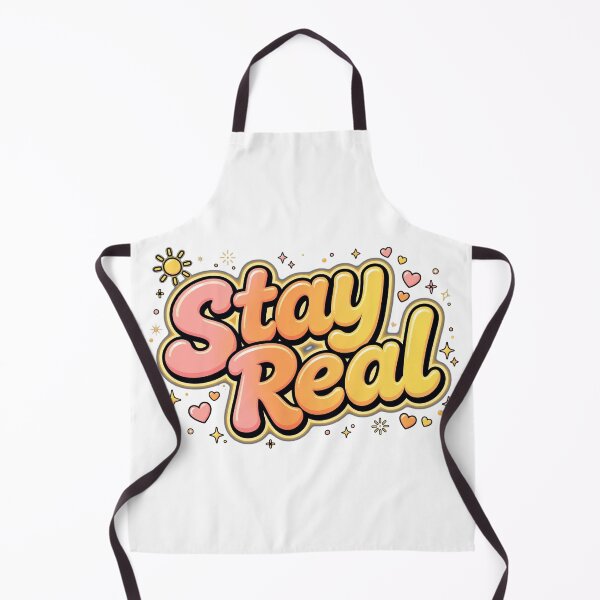 Item preview, Stay Real Warm Coral Yellow Gradient Retro Hearts Sun Quote designed and sold by AuraVibesArts .