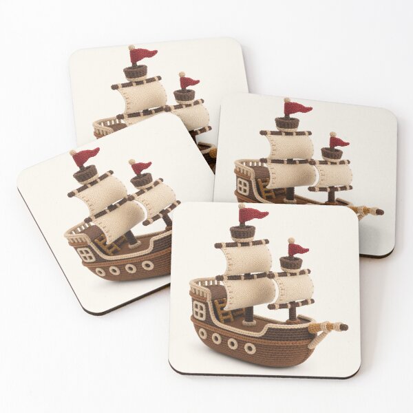 Item preview, Cute Crochet Pirate Ship Yarn Art designed and sold by Rob Hopper | RoboRob001.
