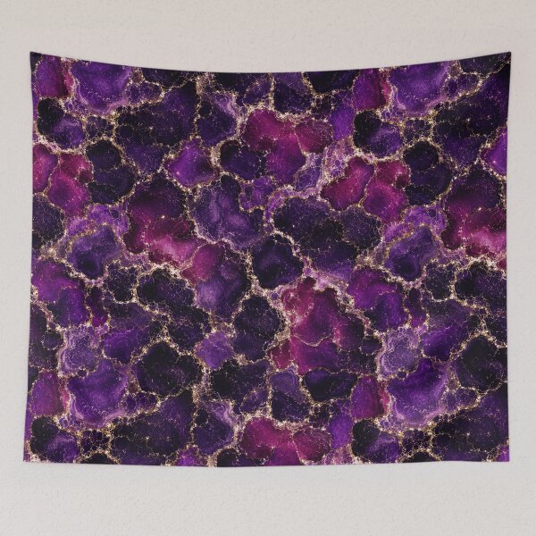 Item preview, Violet Celestial Ocean Marbled Print designed and sold by Inkworksbyshery.