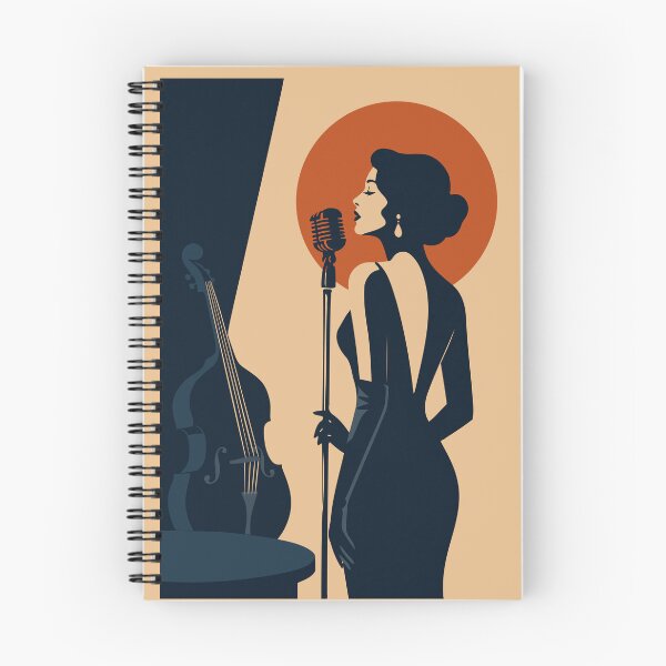 Item preview, Vintage Jazz Singer Art Print | Elegant Vocalist & Double Bass | Art Deco Music Illustration | Mid Century Modern Wall Art designed and sold by Studio pod Burom.