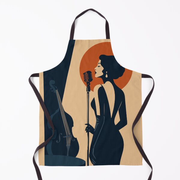 Item preview, Vintage Jazz Singer Art Print | Elegant Vocalist & Double Bass | Art Deco Music Illustration | Mid Century Modern Wall Art designed and sold by Studio pod Burom.