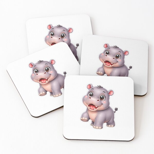 Item preview, Hippo Kawaii Cute Cartoon  designed and sold by BackgroundND.