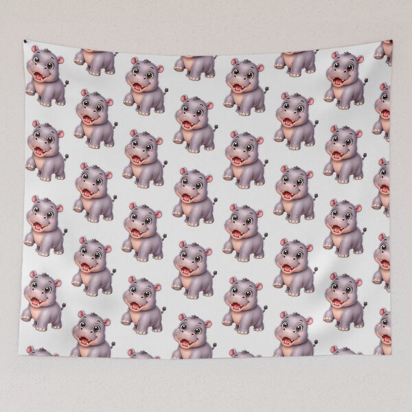 Item preview, Hippo Kawaii Cute Cartoon  designed and sold by BackgroundND.