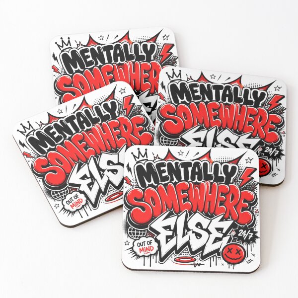 Item preview, Mentally Somewhere Else. Bold Graffiti Streetwear Typography Quote Design designed and sold by Aarvya Fashion Club ( A.F.C ).