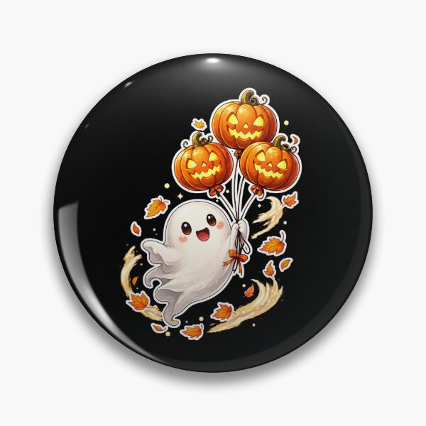 Item preview, Cute Ghost with Pumpkin Balloons | Halloween Ghost | Jack-O'-Lantern Balloons | Kawaii Spooky | Cozy Autumn | Witchy Halloween | Ghost Art designed and sold by MrDev.