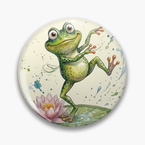 Item preview, Aesthetic Watercolor Cottagecore Frog on Lily Pad designed and sold by chriswo-design.