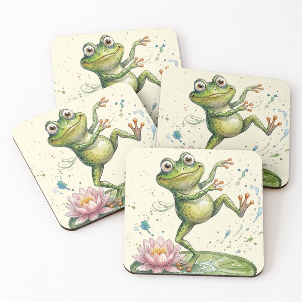 Item preview, Aesthetic Watercolor Cottagecore Frog on Lily Pad designed and sold by chriswo-design.