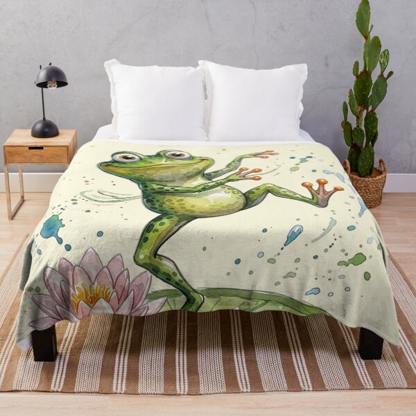 Item preview, Aesthetic Watercolor Cottagecore Frog on Lily Pad designed and sold by chriswo-design.
