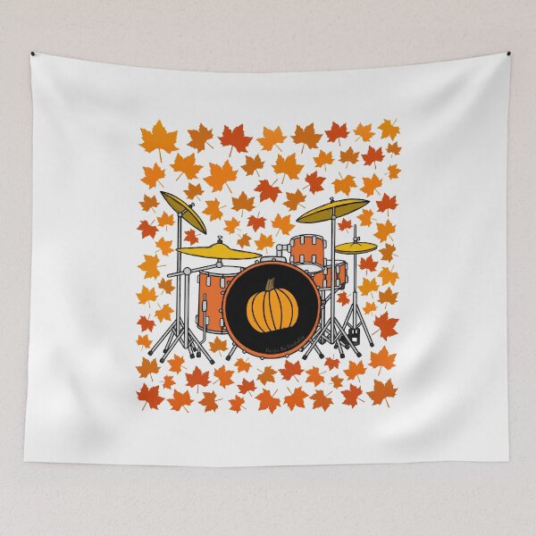 Item preview, Fall Drums With Leaves, Drummer Musician Autumn designed and sold by doodlerob.