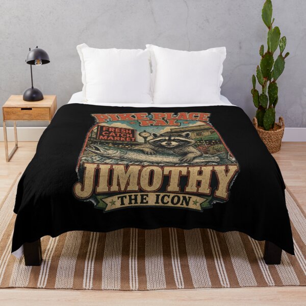 Item preview, JIMOTHY Pike Place Pal - Funny Raccoon with Salmon Seattle Market Shirt designed and sold by Uglyandcute.
