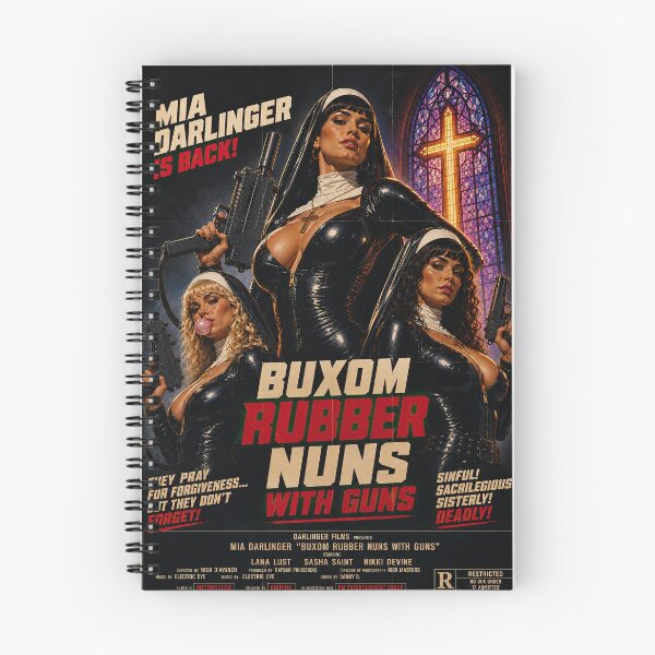 Item preview, Buxom Rubber Nuns with Guns Retro Grindhouse Art designed and sold by obstinator.