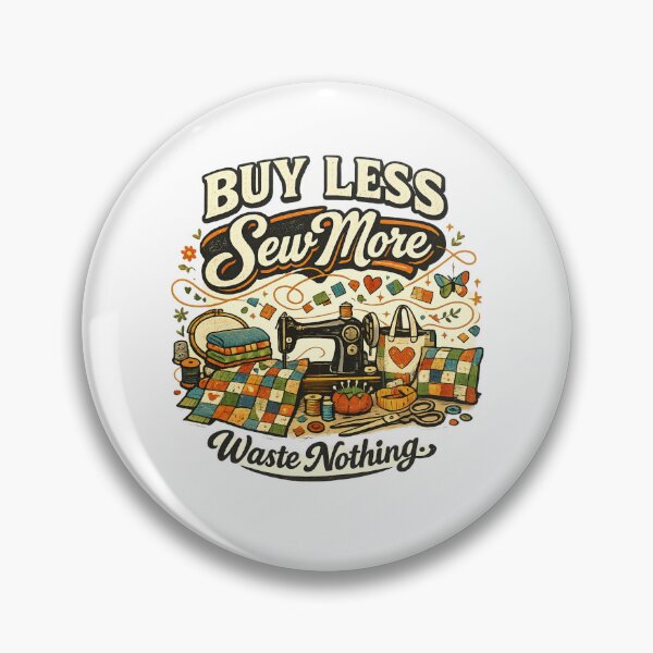 Item preview, Buy Less Sew More Waste Nothing | Zero Waste Sewing Quote designed and sold by EverStitchStudio ★★★★★.