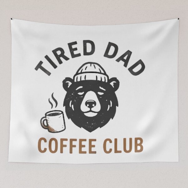 Item preview, Tired Dad Coffee Club Bear designed and sold by Linework Studio.