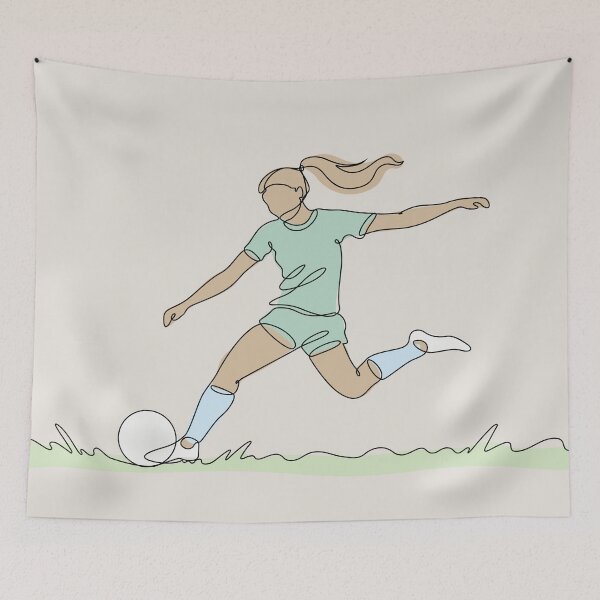 Item preview, Soccer One Line Drawing designed and sold by MaddiLoppnow.