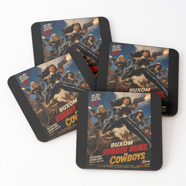 Item preview, Rubber Nuns vs Cowboys Retro Western Movie Art designed and sold by obstinator.