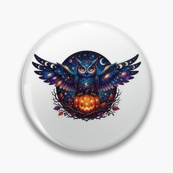 Item preview, Celestial Halloween Owl | Cosmic Owl on Pumpkin | Moon & Galaxy Owl | Mystical Autumn Night | Witchy Halloween Decor | Spooky Owl Art | Fantasy Halloween designed and sold by MrDev.