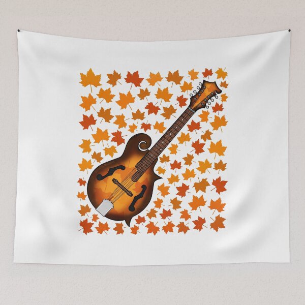 Item preview, Fall Mandolin With Leaves, Mandolinist Folk Musician Autumn designed and sold by doodlerob.