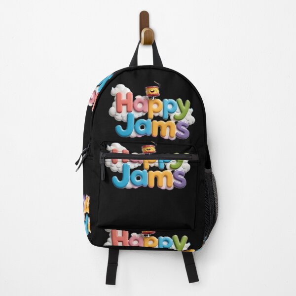 Item preview, Colorful 3D Happy Jams Text Logo With Cute Cartoon Drum Character designed and sold by Dreamy Armine Art.