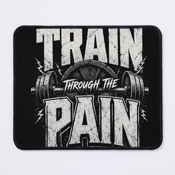 Item preview, Train Through the Pain Gym Motivation Powerlifting Vintage Workout  designed and sold by FelixnRobinus.