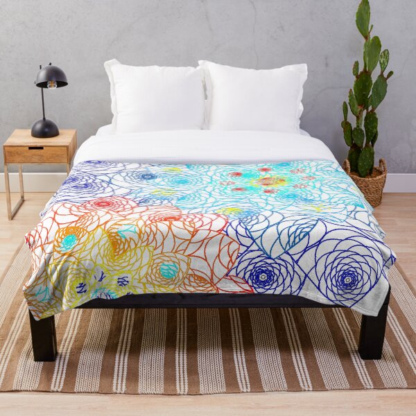 Artikelvorschau, Illustration blauer und roter Frühlingsblumen entworfen und verkauft von Hena Tayeb.