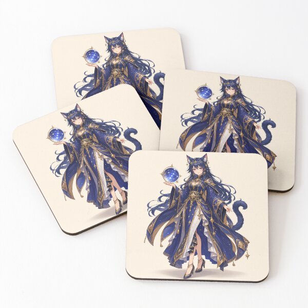 Item preview, Celestial Anime Cat Girl Sorceress designed and sold by Rob Hopper | RoboRob001.