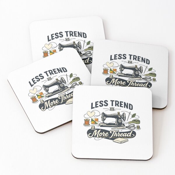 Item preview, Less Trend More Thread | Minimalist Sewing Quote designed and sold by EverStitchStudio ★★★★★.