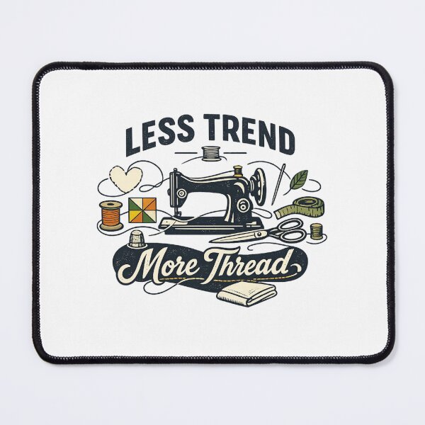 Item preview, Less Trend More Thread | Minimalist Sewing Quote designed and sold by EverStitchStudio ★★★★★.