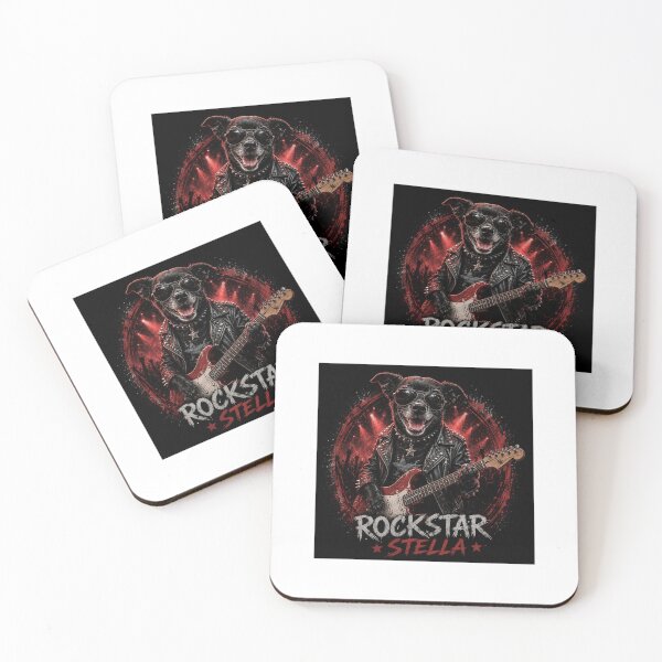 Item preview, Rockstar Stella – Funny Rock Dog | Vintage Guitar T-Shirt designed and sold by Maggie1475.