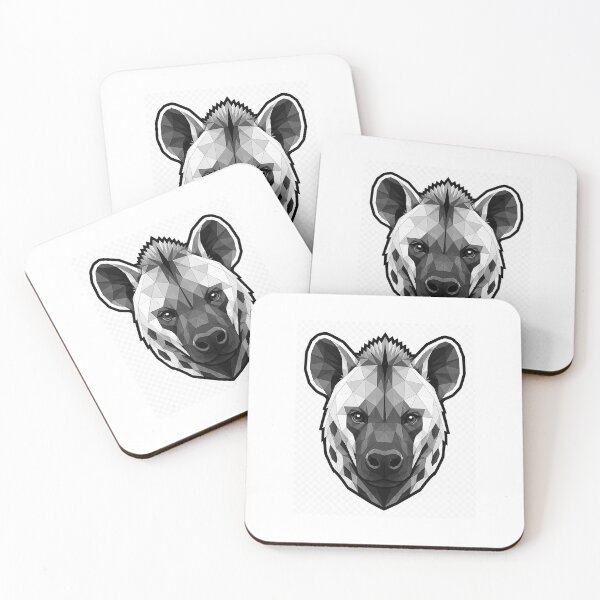 Item preview, Geometric Spotted Hyena Head | Low Poly Wildlife Vector Sticker designed and sold by DesertInkArt.