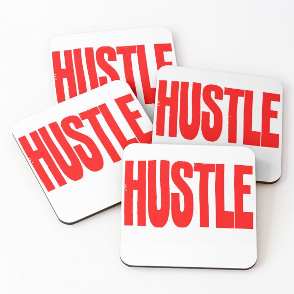 Item preview, Hustle – Distressed Red Typography designed and sold by Spenceless Designz.