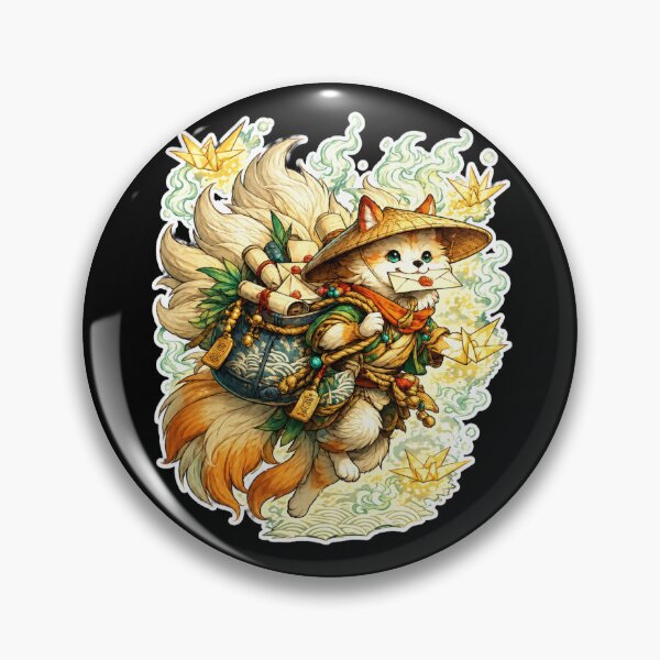 Item preview, Kitsune Spirit Messenger | Japanese Fox Yokai | Fantasy Fox Courier | Origami Crane | Mystic Shrine Fox | Anime Inspired | Japanese Folklore Art designed and sold by MrDev.