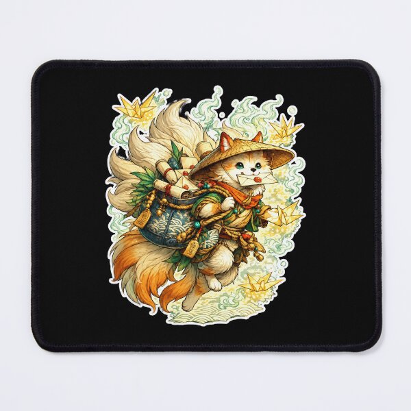 Item preview, Kitsune Spirit Messenger | Japanese Fox Yokai | Fantasy Fox Courier | Origami Crane | Mystic Shrine Fox | Anime Inspired | Japanese Folklore Art designed and sold by MrDev.