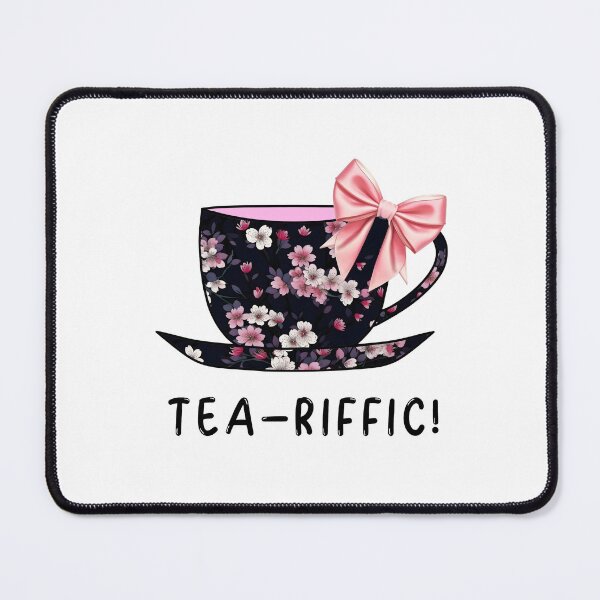 Item preview, Pretty Floral Cup Of Tea Pun designed and sold by Sartoris Art.