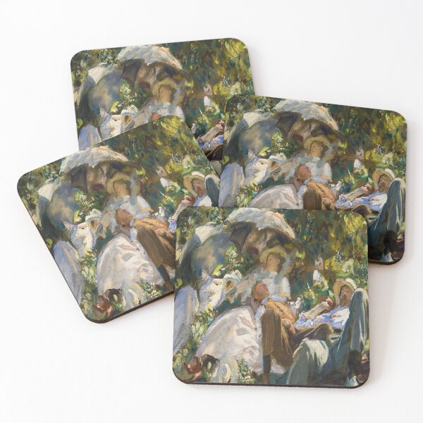 Item preview, Siesta by John Singer Sargent - Picnic Painting - Impressionist Style Garden Gathering - Vintage Art Collectors   designed and sold by RickE.