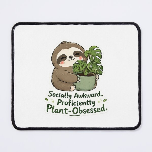 Item preview, Socially Awkward Proficiently Plant Obsessed - Cute Plant Therapy Sticker designed and sold by Salwastore.