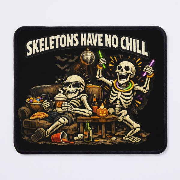 Item preview, Skeletons Have No Chill – Funny Halloween Party Skeleton Shirt designed and sold by Shadowframe Studios.