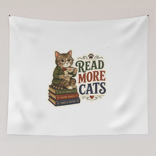 Item preview, Read More Cats Cute Vintage Book Lover Cat Sticker - Funny Reading & Bookish Gift designed and sold by crazyhome.