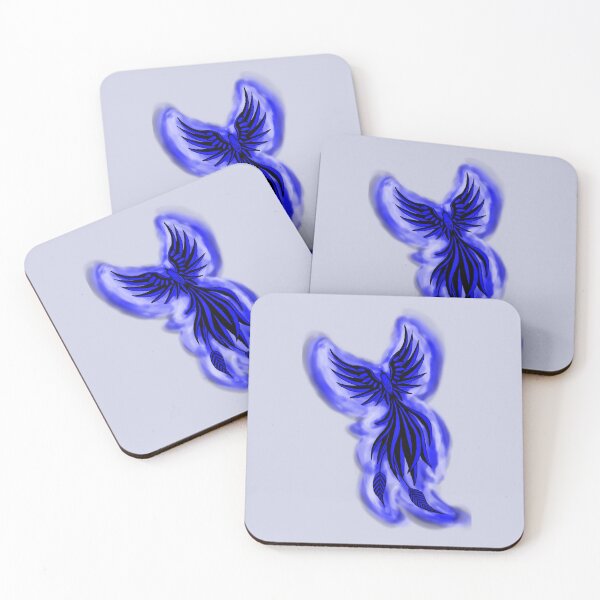 Item preview, Blue Fire Phoenix - Mystical Arcane Firebird Art designed and sold by URSM.